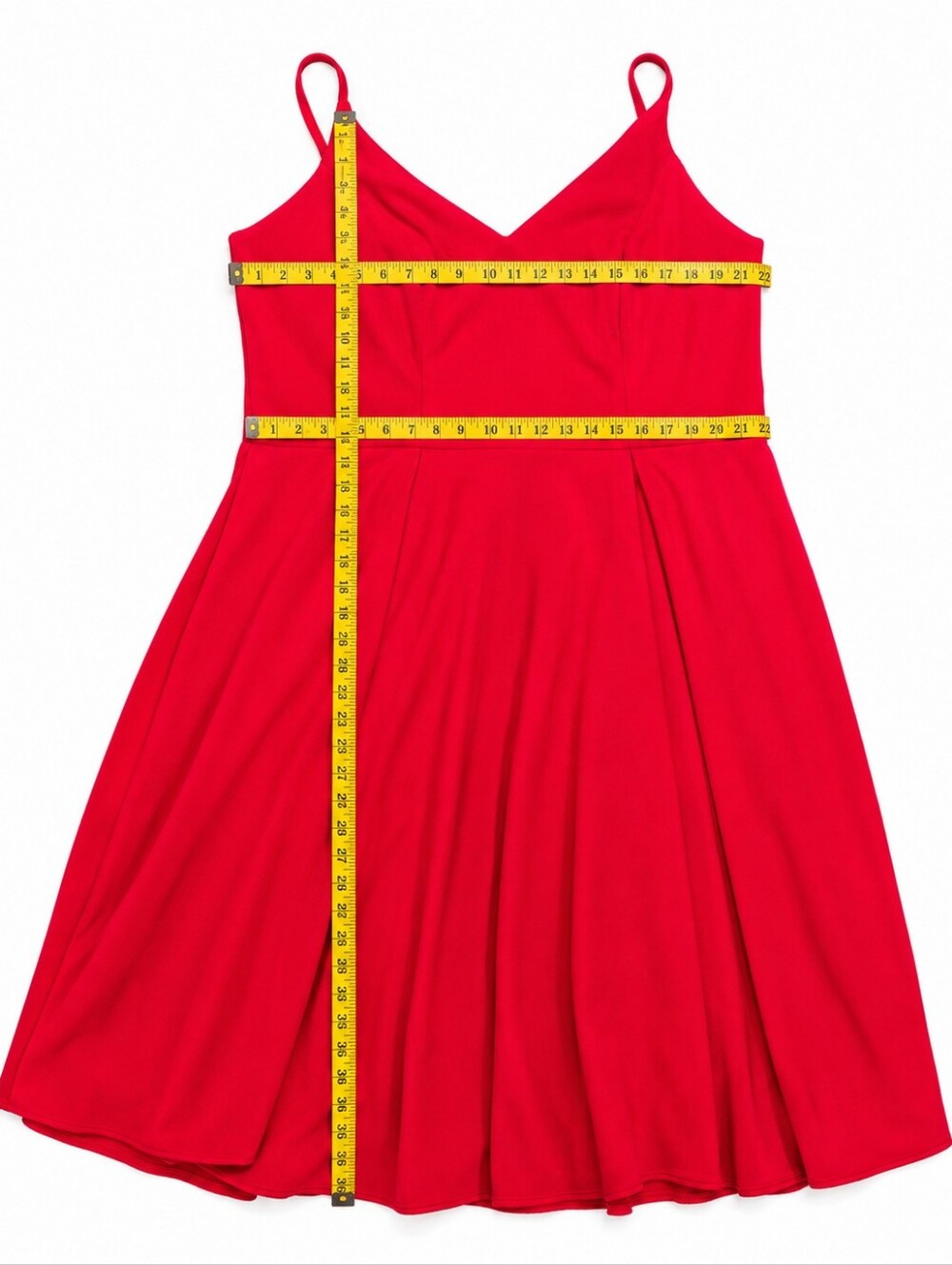 David's Bridal, red fit and Flare formal dress Homecoming Dress Pockets Plus - Picture 10 of 10